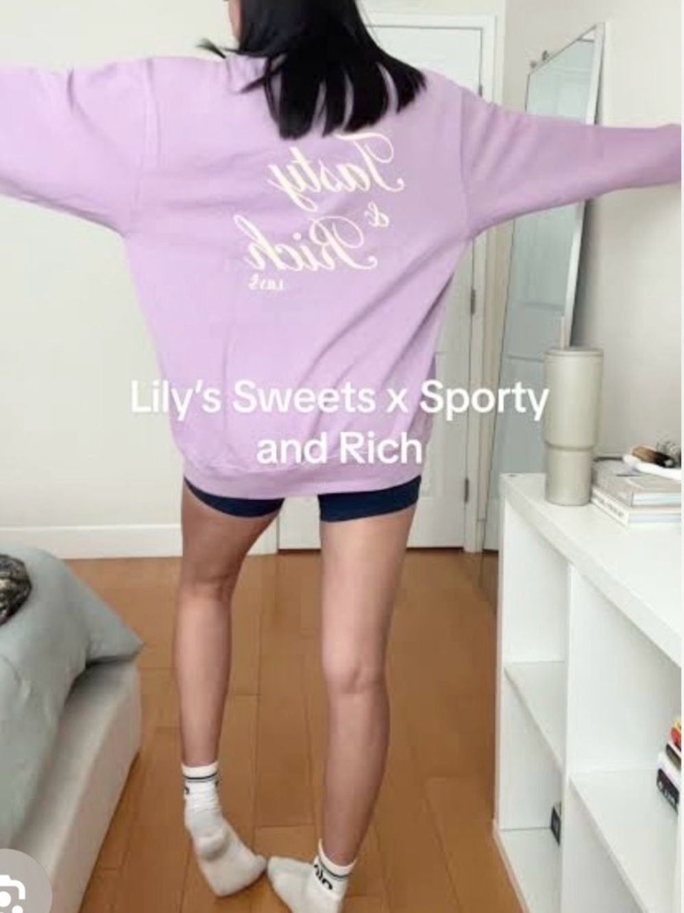 NWT SPORTY & RICH x LILY'S Sweets Lavender Sweatshirt Unisex Medium $170